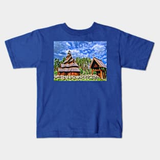 Gol stave church, Hallingdal, Norway Kids T-Shirt